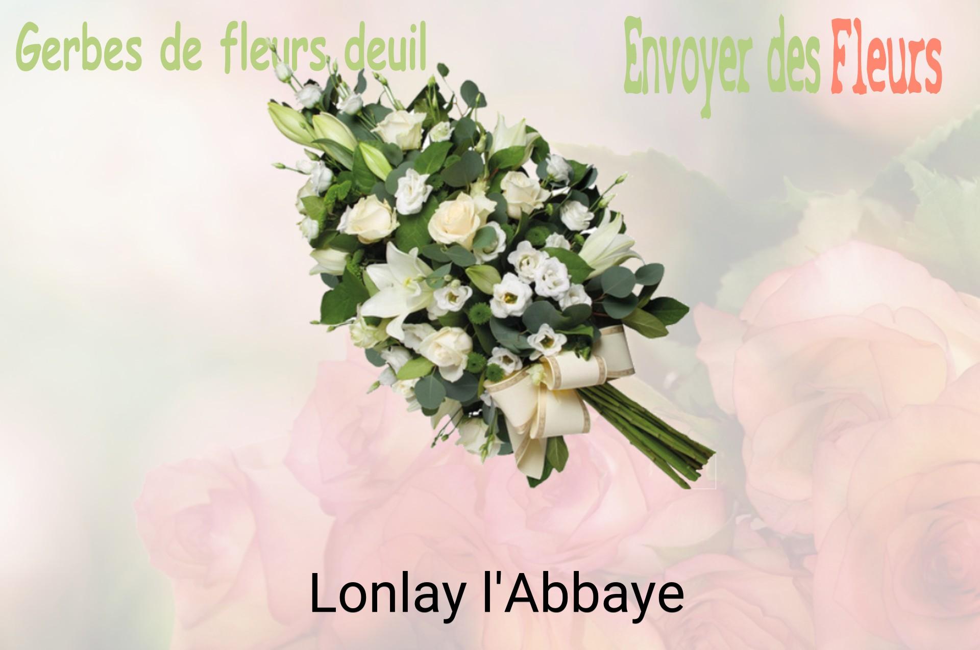 Gerbe de fleurs de deuil livrée à Lonlay-l'Abbaye
